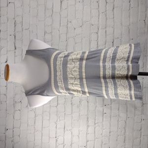 Urban Outfitters Kimchi Blue Gray & Lace Striped Racerback Tank S Back Zipper